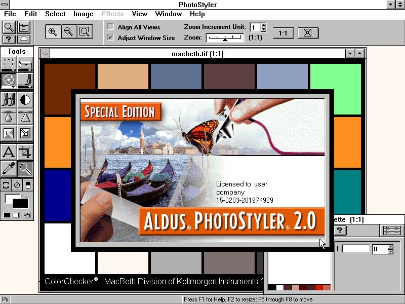 Aldus PhotoStyler 2.0 SE